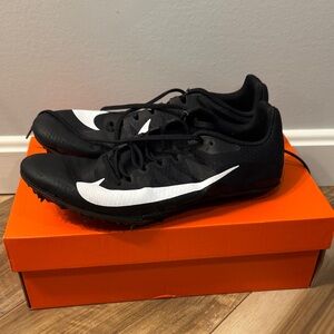 Nike Black and White Running Spikes